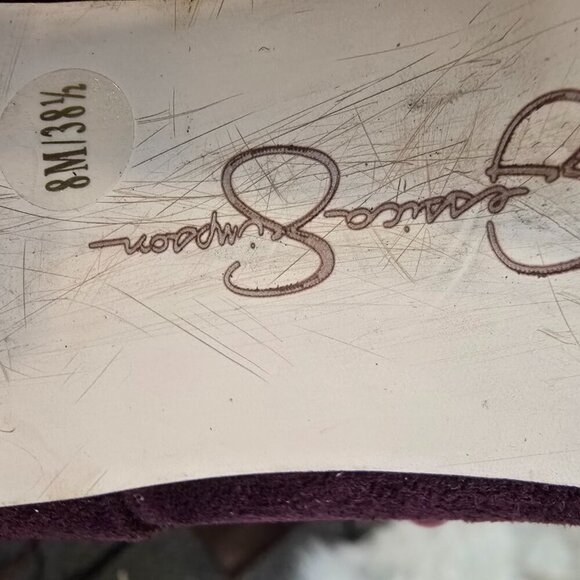 Burgundy Baddie Suede Platform Heeled Booties Jessica Simpson - Picture 5 of 6